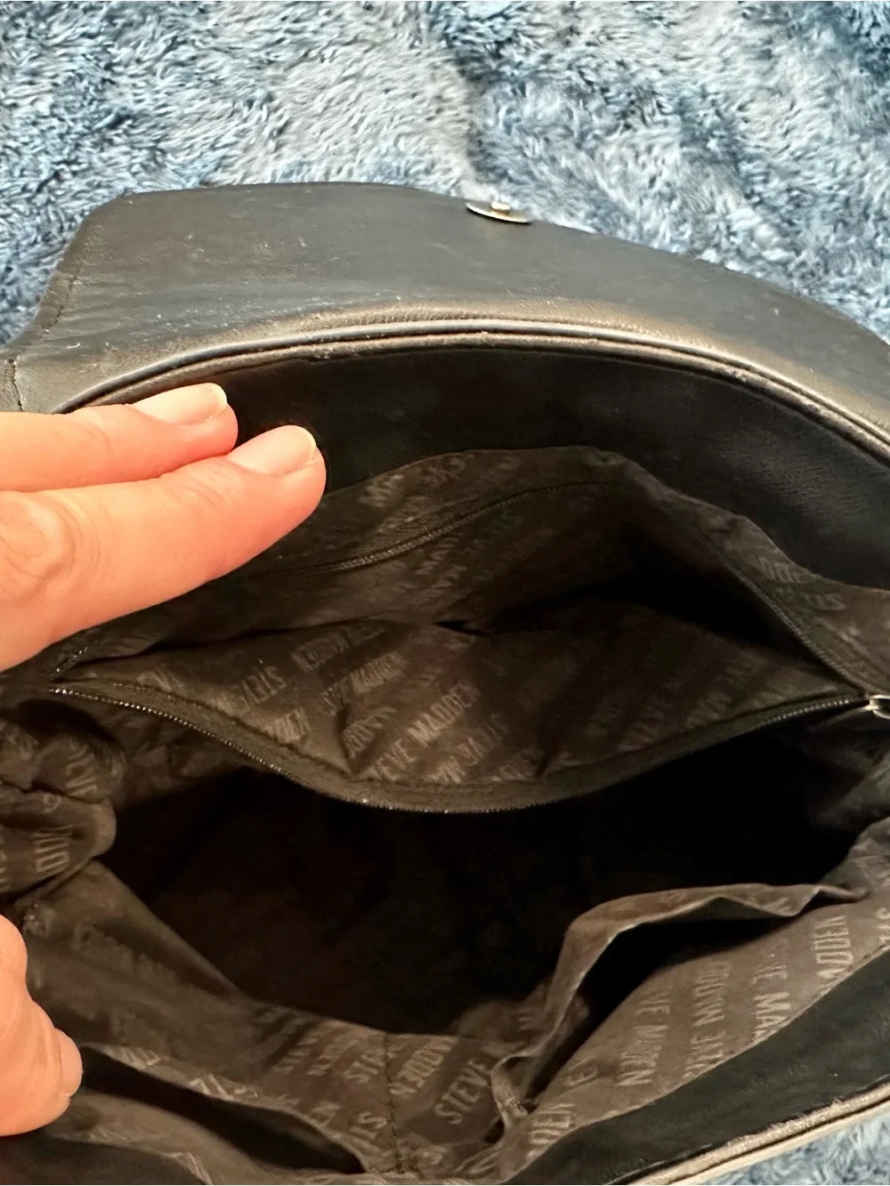 Steve Madden Quilted Black Shoulder Bag with Removable Chain Strap